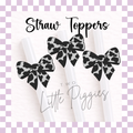 3D Printed - Straw Topper - Cow Print Bow