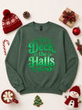 Deck The Halls Chrismtas Puff Graphic Sweatshirt