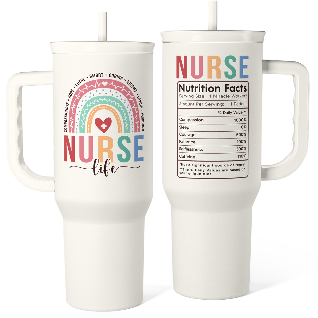 White Nurse Slidemate | Slider Tumbler with Handle 40oz