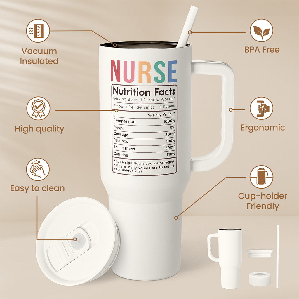 White Nurse Slidemate | Slider Tumbler with Handle 40oz