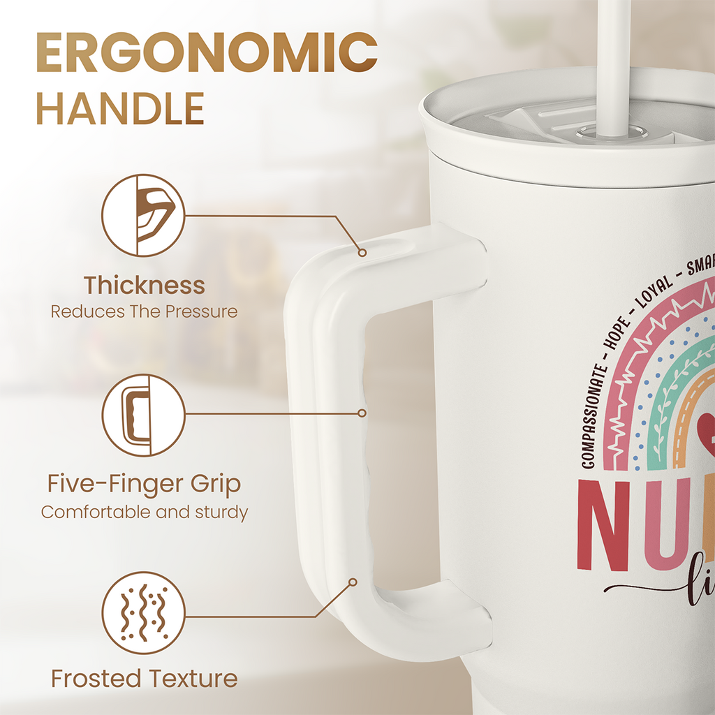 White Nurse Slidemate | Slider Tumbler with Handle 40oz