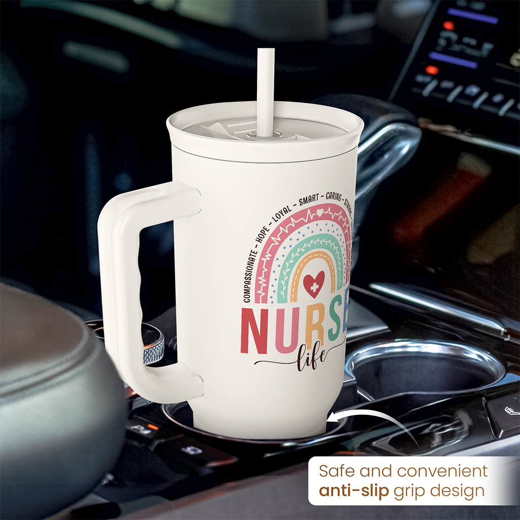 White Nurse Slidemate | Slider Tumbler with Handle 40oz
