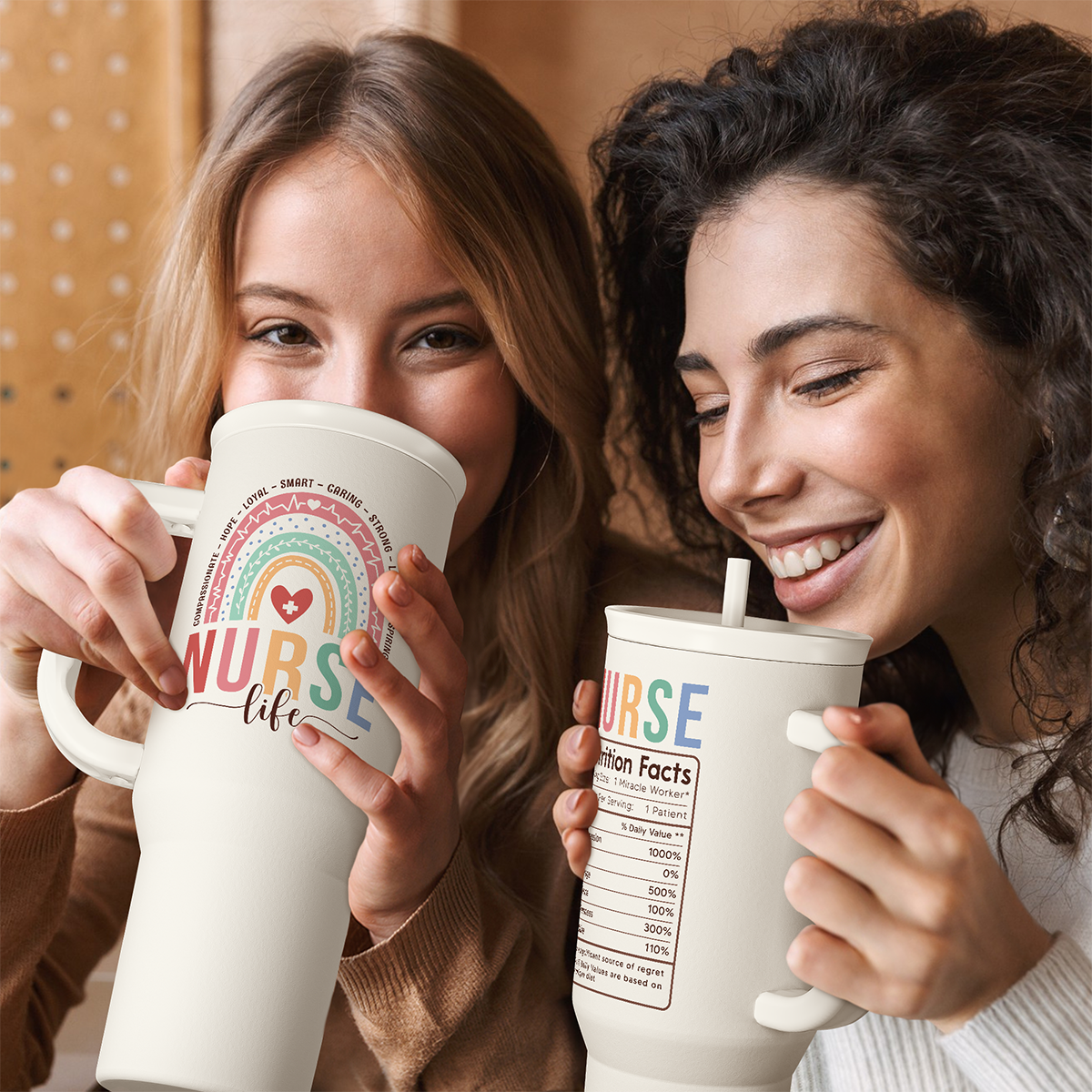 White Nurse Slidemate | Slider Tumbler with Handle 40oz