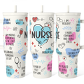 White Nurse Slidemate | Slider Tumbler with Handle 40oz