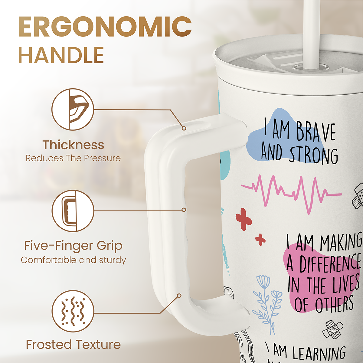White Nurse Slidemate | Slider Tumbler with Handle 40oz