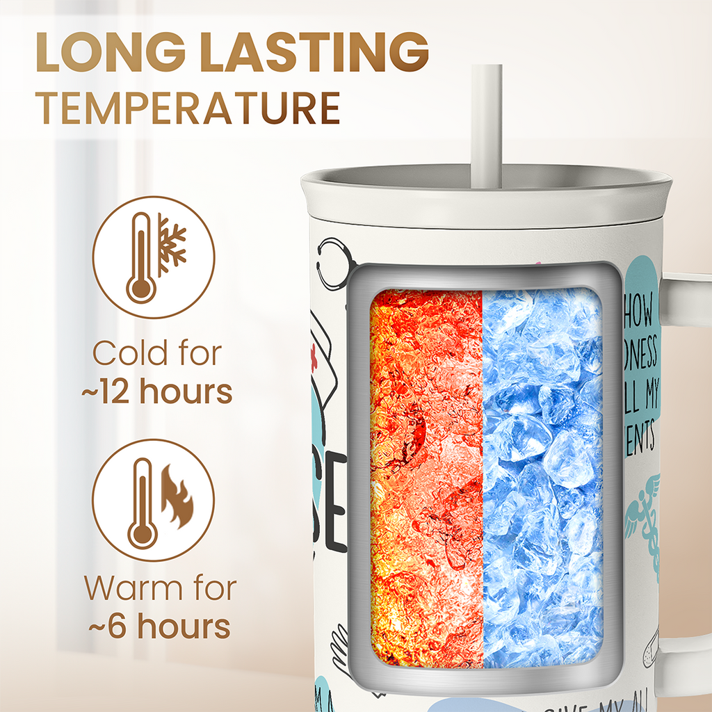White Nurse Slidemate | Slider Tumbler with Handle 40oz