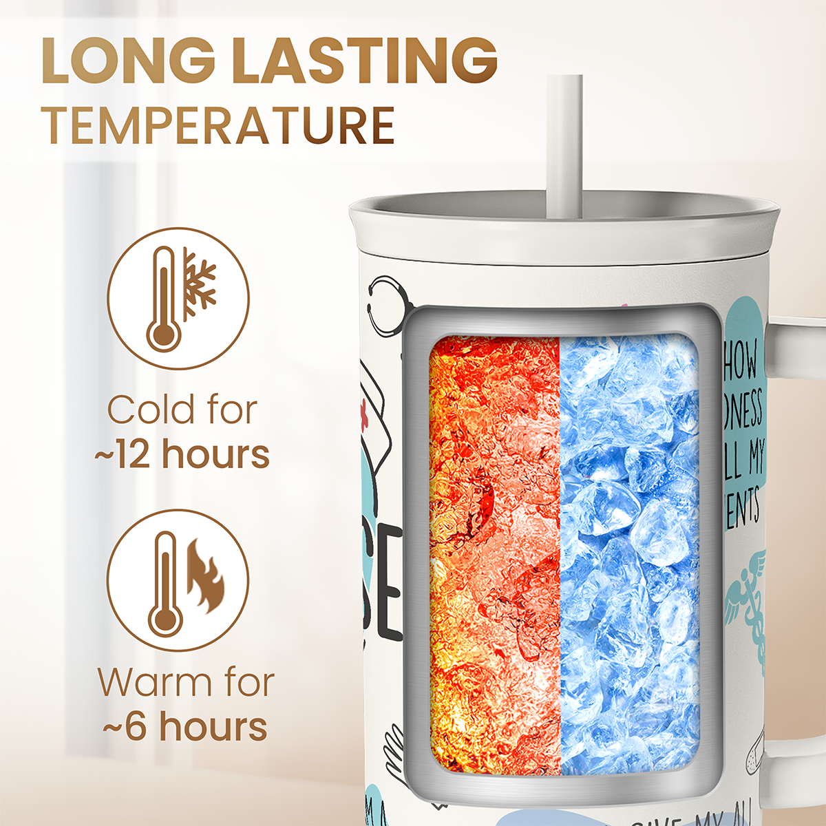 White Nurse Slidemate | Slider Tumbler with Handle 40oz