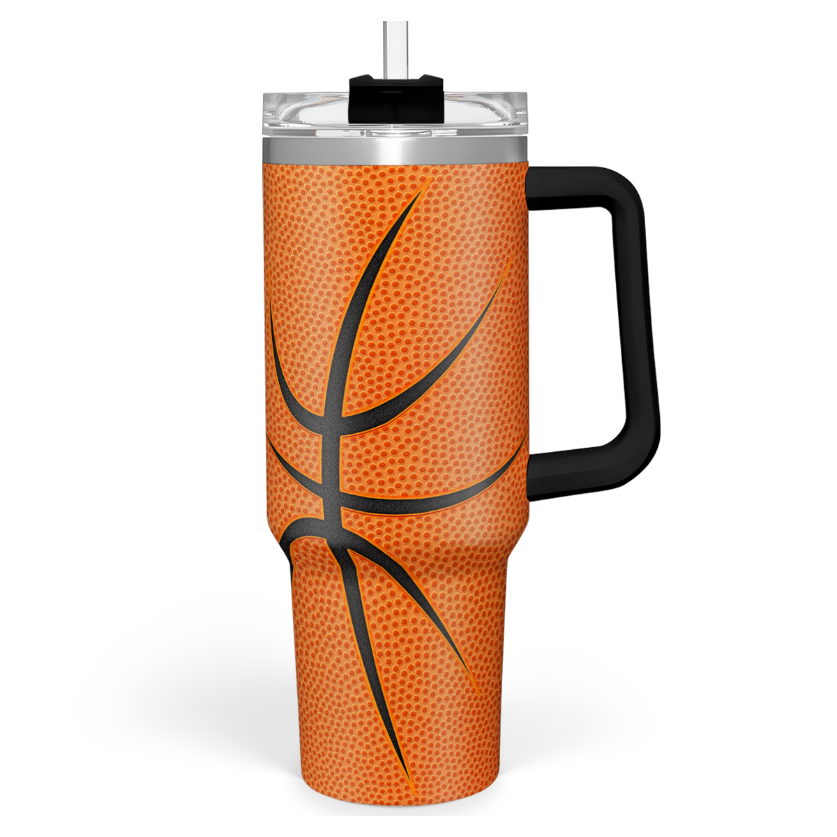Orange Basketball Quencher Tumbler with Handle 40oz