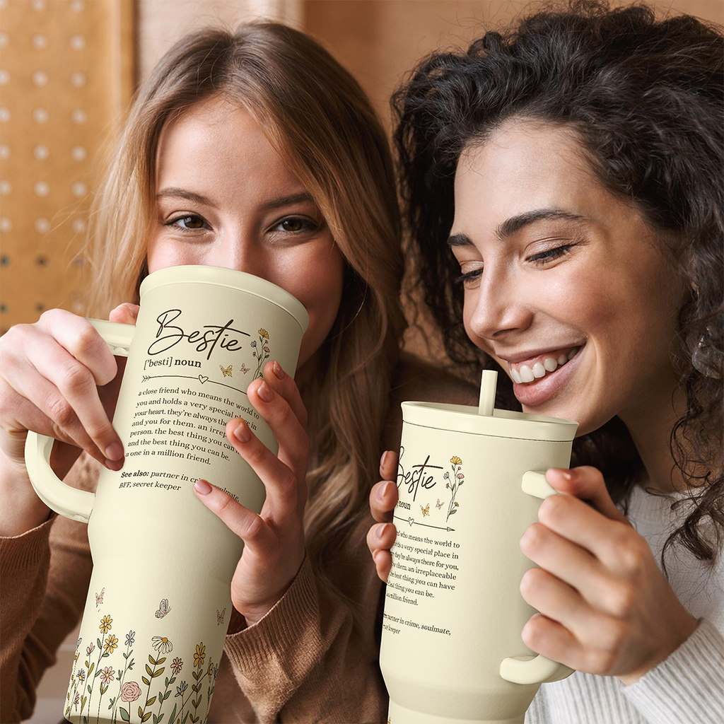 Beige Best Friend Slidemate | Slider Tumbler with Handle 40oz