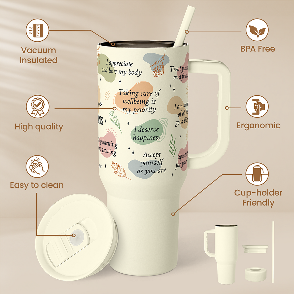 Beige Inspiration Slidemate | Slider Tumbler with Handle 40oz