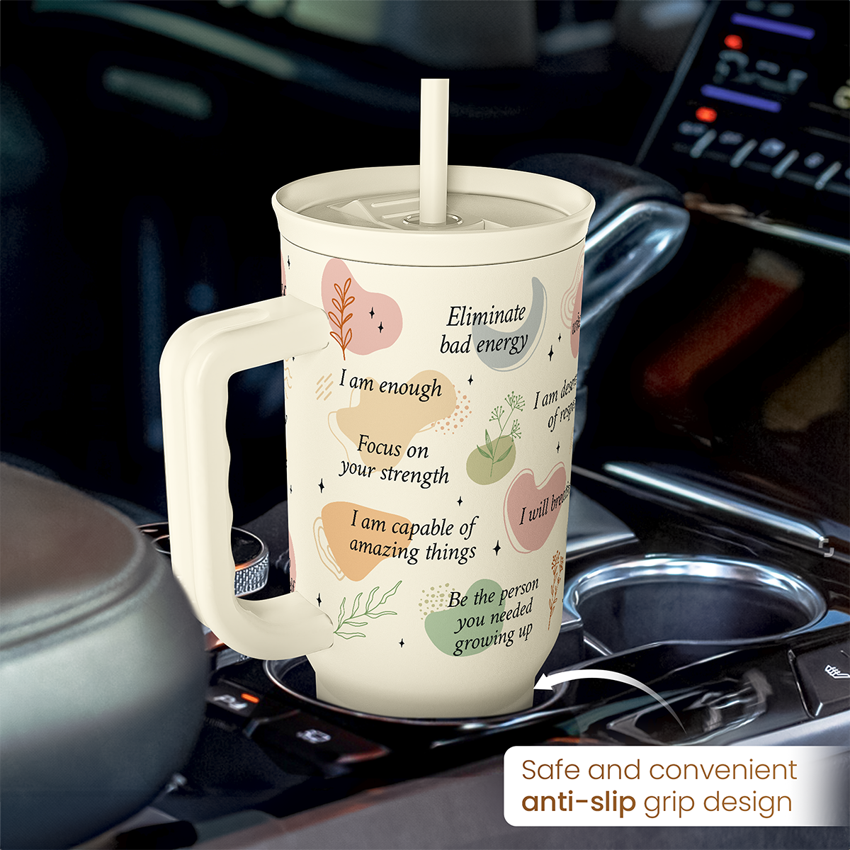 Beige Inspiration Slidemate | Slider Tumbler with Handle 40oz