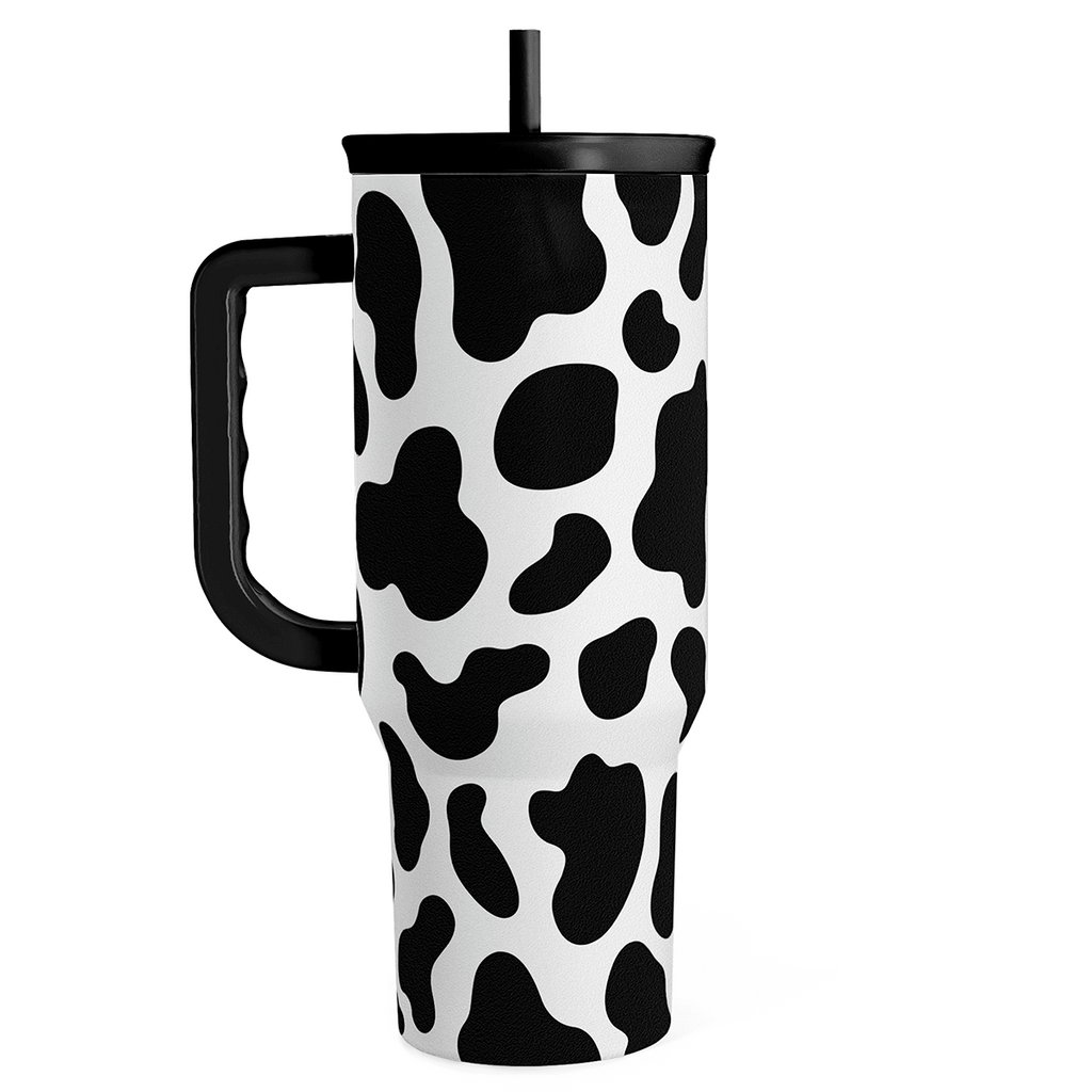 Black Cow Print Slidemate | Slider Tumbler with Handle 40oz