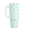 Mint Checker Slidemate | Slider Tumbler with Handle 40oz