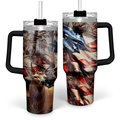 Brown Hunting Quencher Tumbler with Handle 40oz