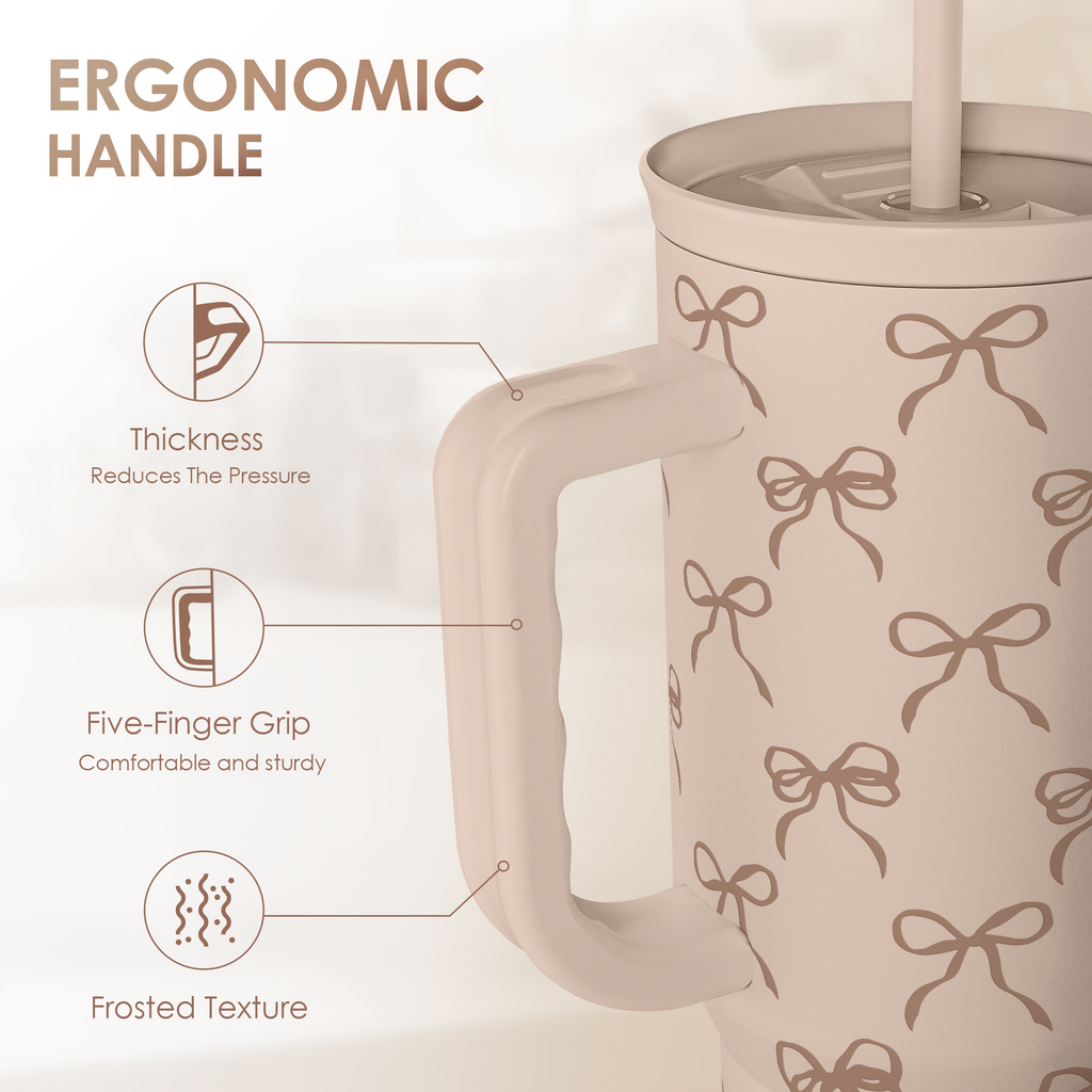 Brown Bow Slidemate | Slider Tumbler with Handle 40oz