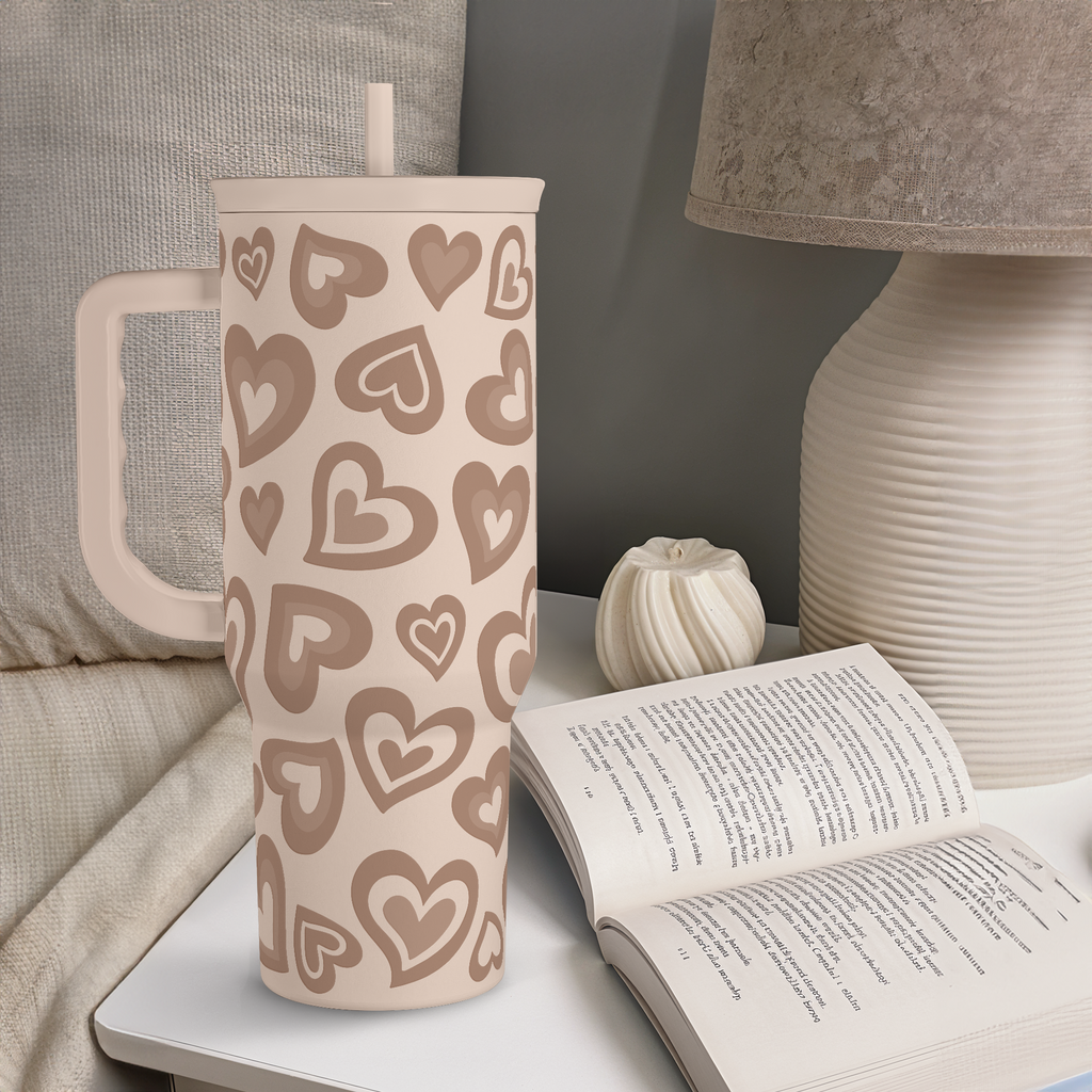 Brown Heart Slidemate | Slider Tumbler with Handle 40oz