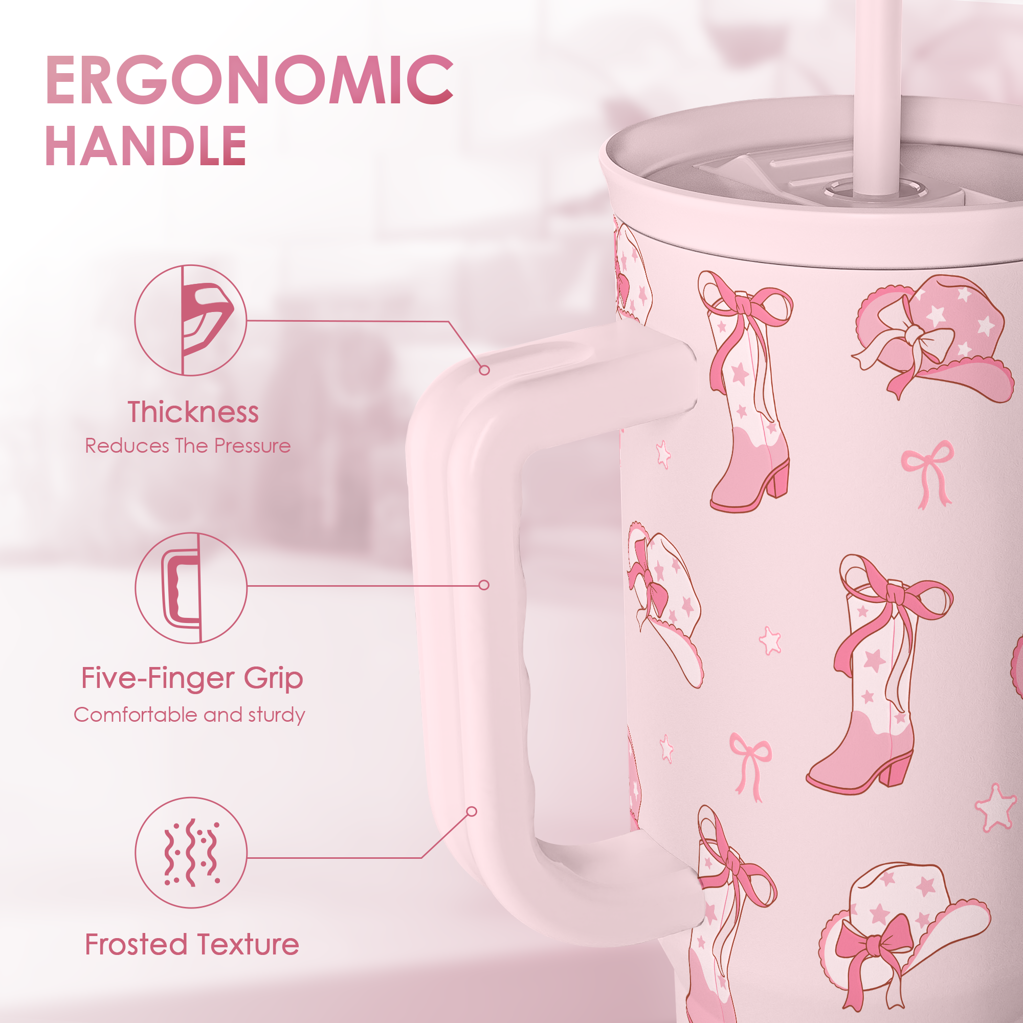 Pink Cowgirl Slidemate | Slider Tumbler with Handle 40oz