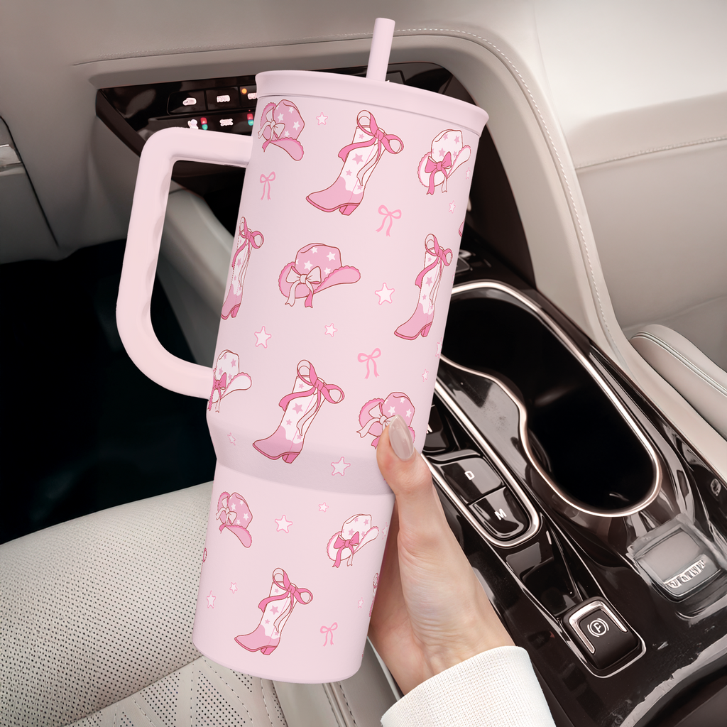 Pink Cowgirl Slidemate | Slider Tumbler with Handle 40oz