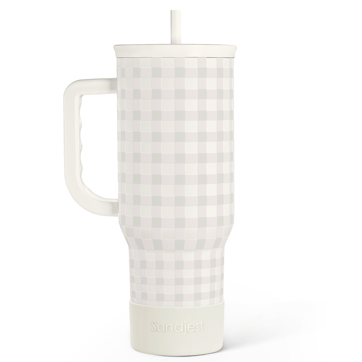 Grey Gingham Slidemate | Slider Tumbler with Handle 40oz