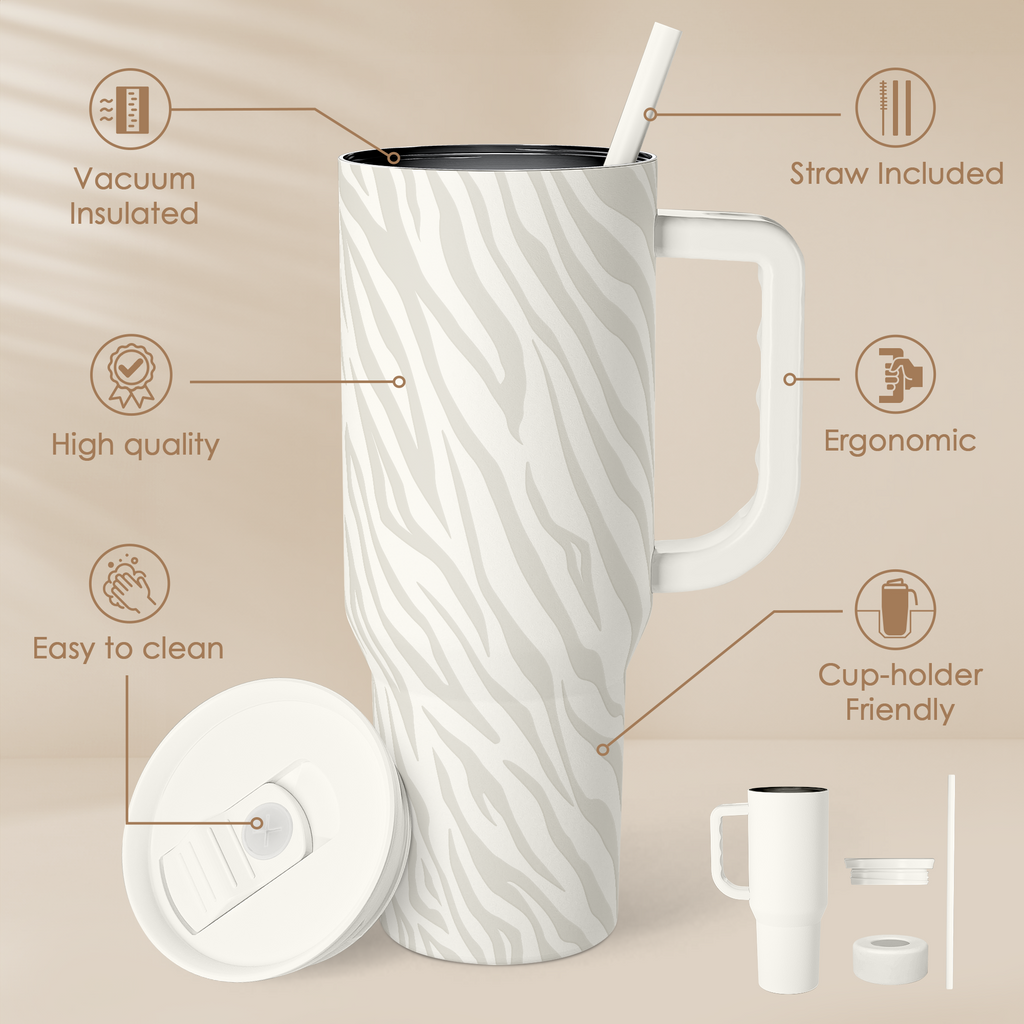 Grey Zebra Slidemate | Slider Tumbler with Handle 40oz