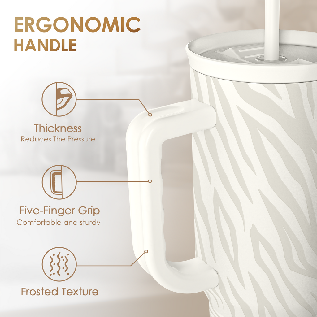 Grey Zebra Slidemate | Slider Tumbler with Handle 40oz