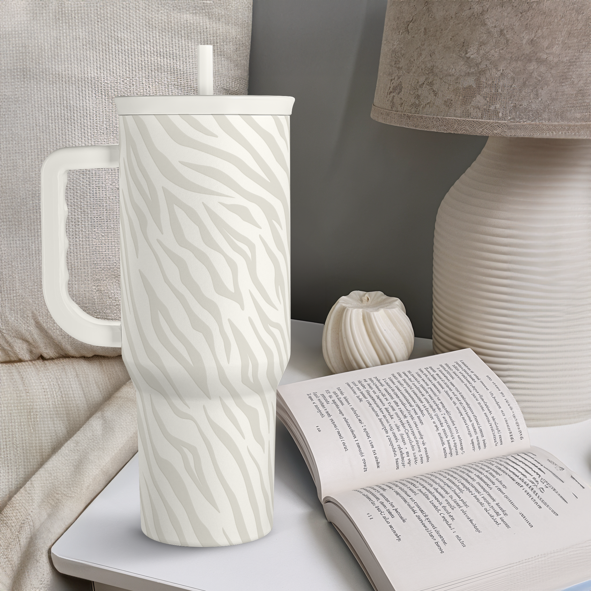 Grey Zebra Slidemate | Slider Tumbler with Handle 40oz