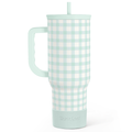 Mint Gingham Slidemate | Slider Tumbler with Handle 40oz