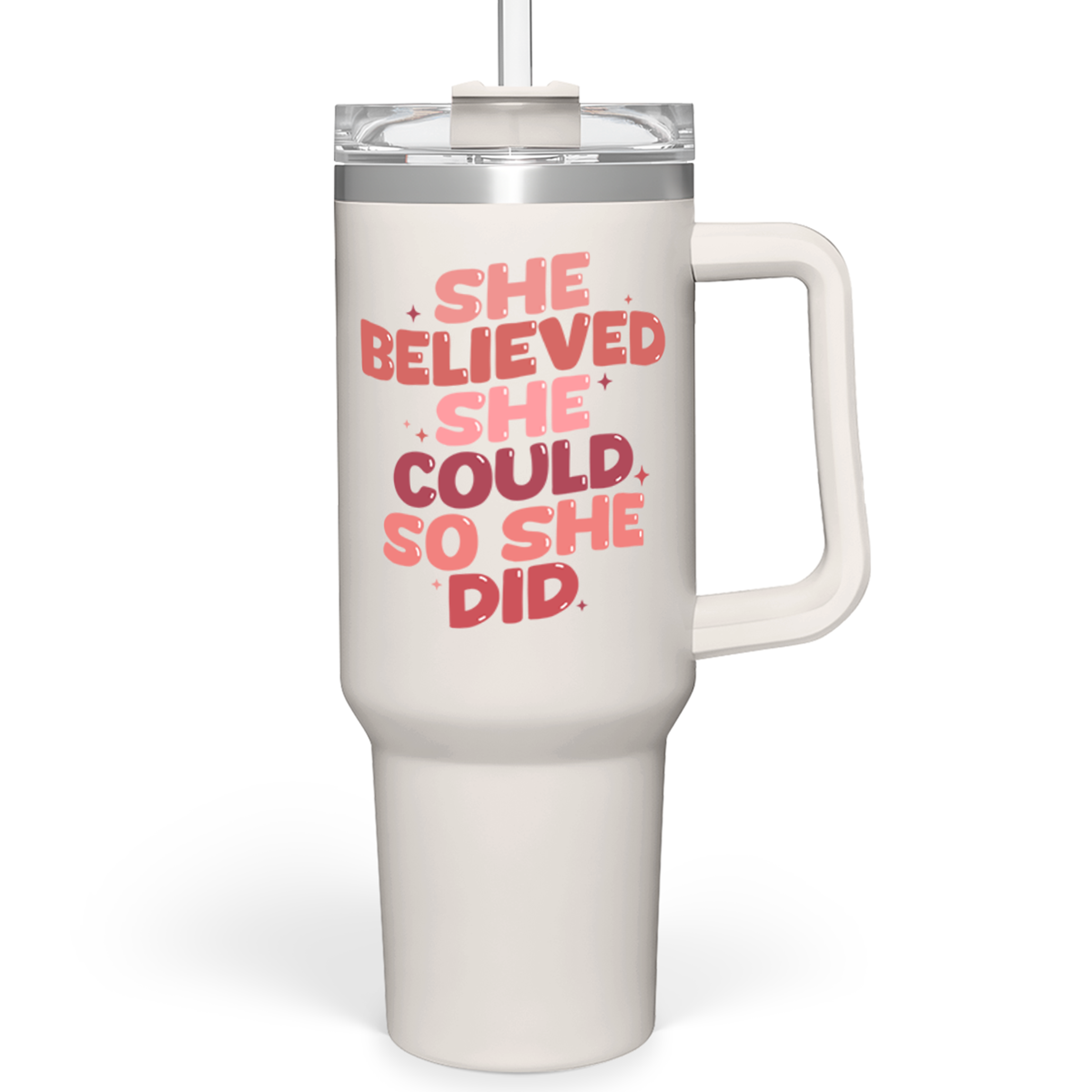 White Graduation Quencher Tumbler with Handle 40oz