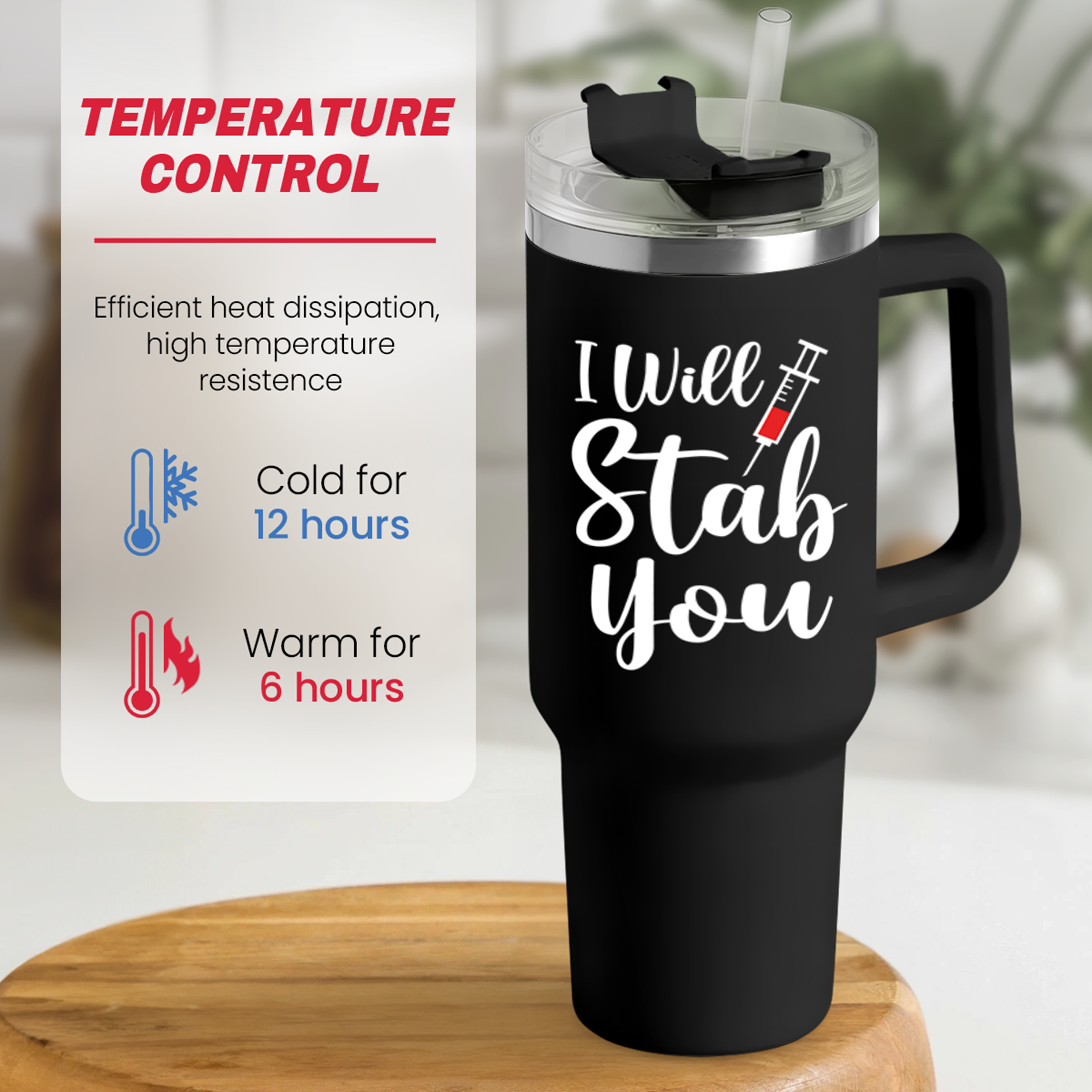 Black Nurse Quencher Tumbler with Handle 40oz