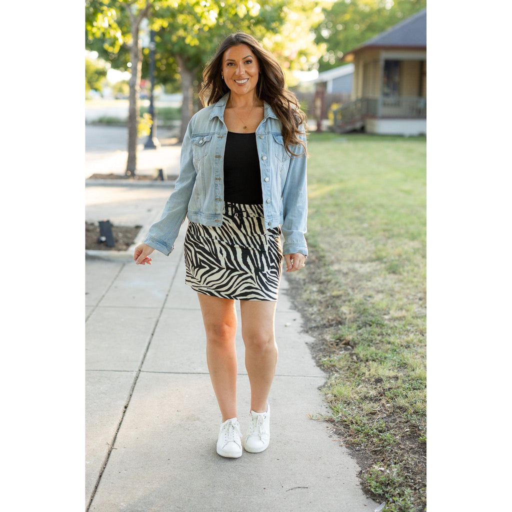 Zoe - Zebra Print Jogger Skirt