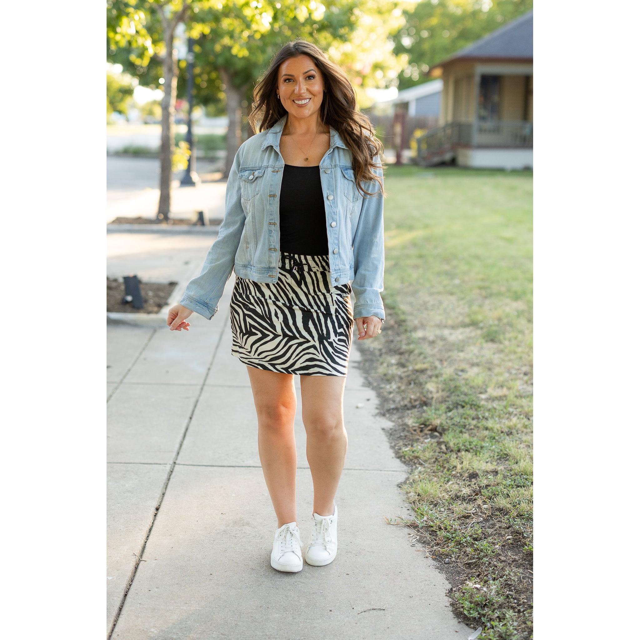 Zoe - Zebra Print Jogger Skirt