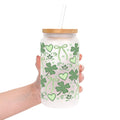 St Patricks Day Minimal Cutie Glass Cup, Mug & Tumbler with Lid and Straw