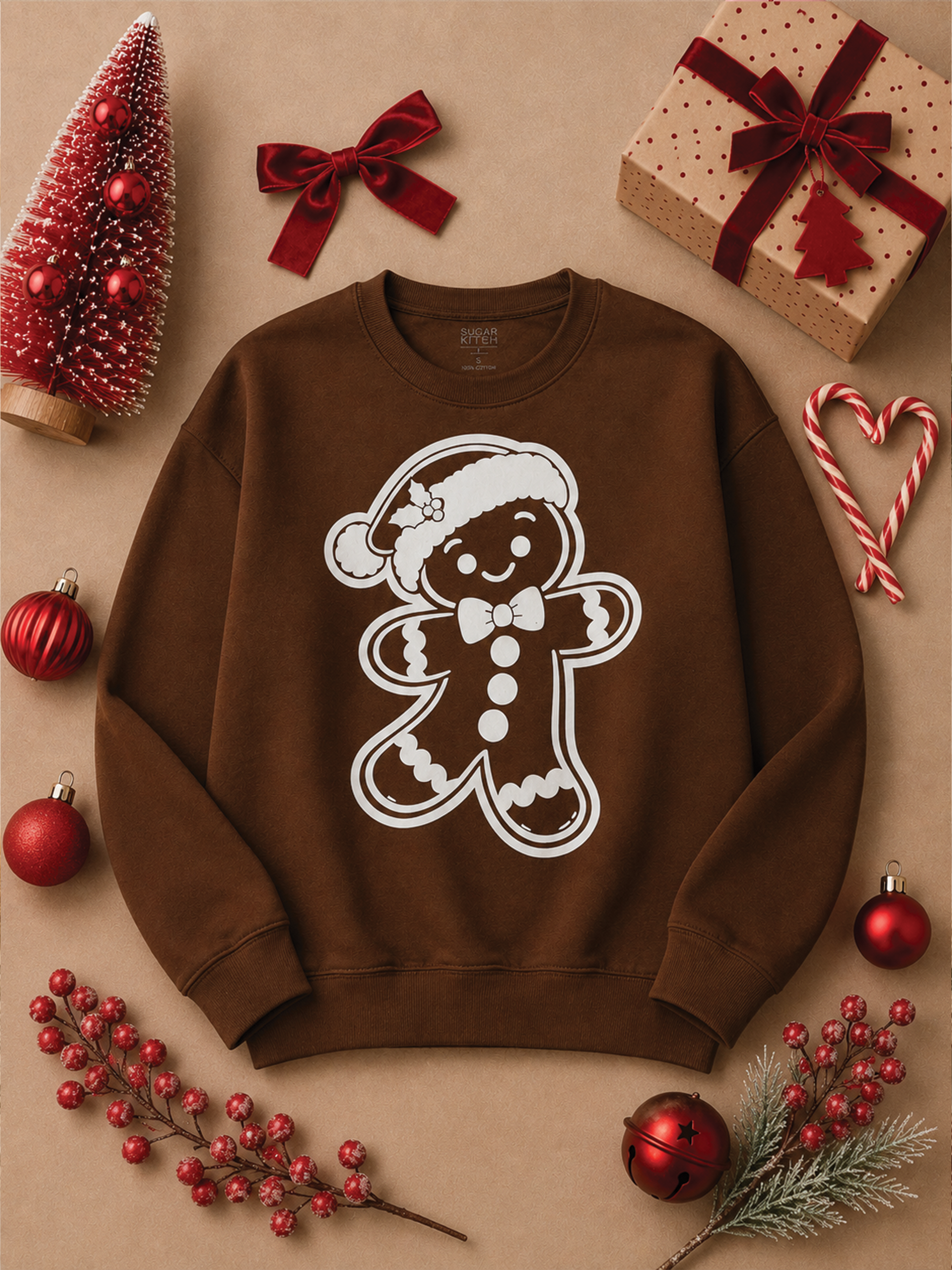 Gingerbread Puff Christmas Graphic Sweatshirt