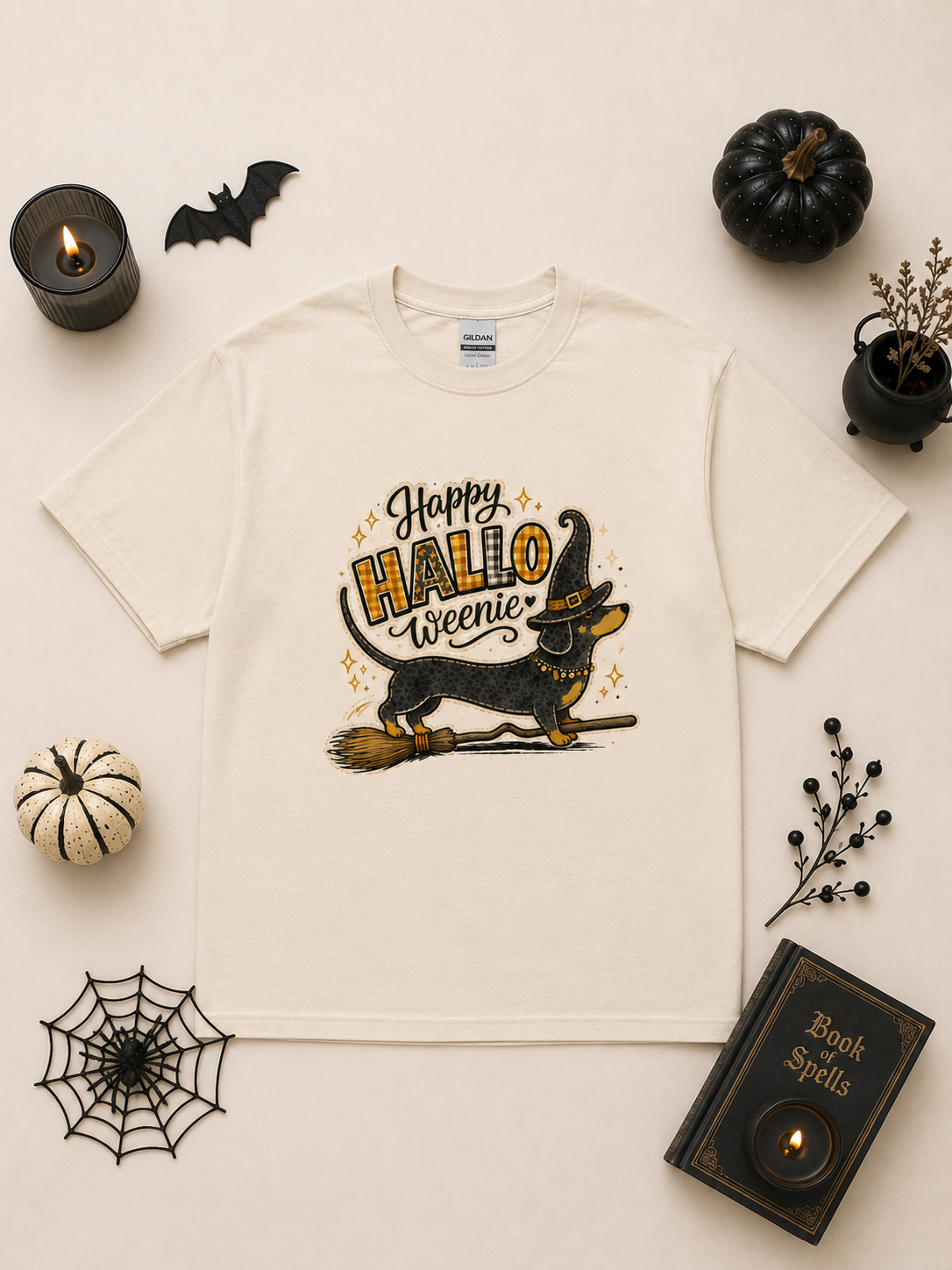 Happy Hallo Weenie Halloween Graphic T-Shirt