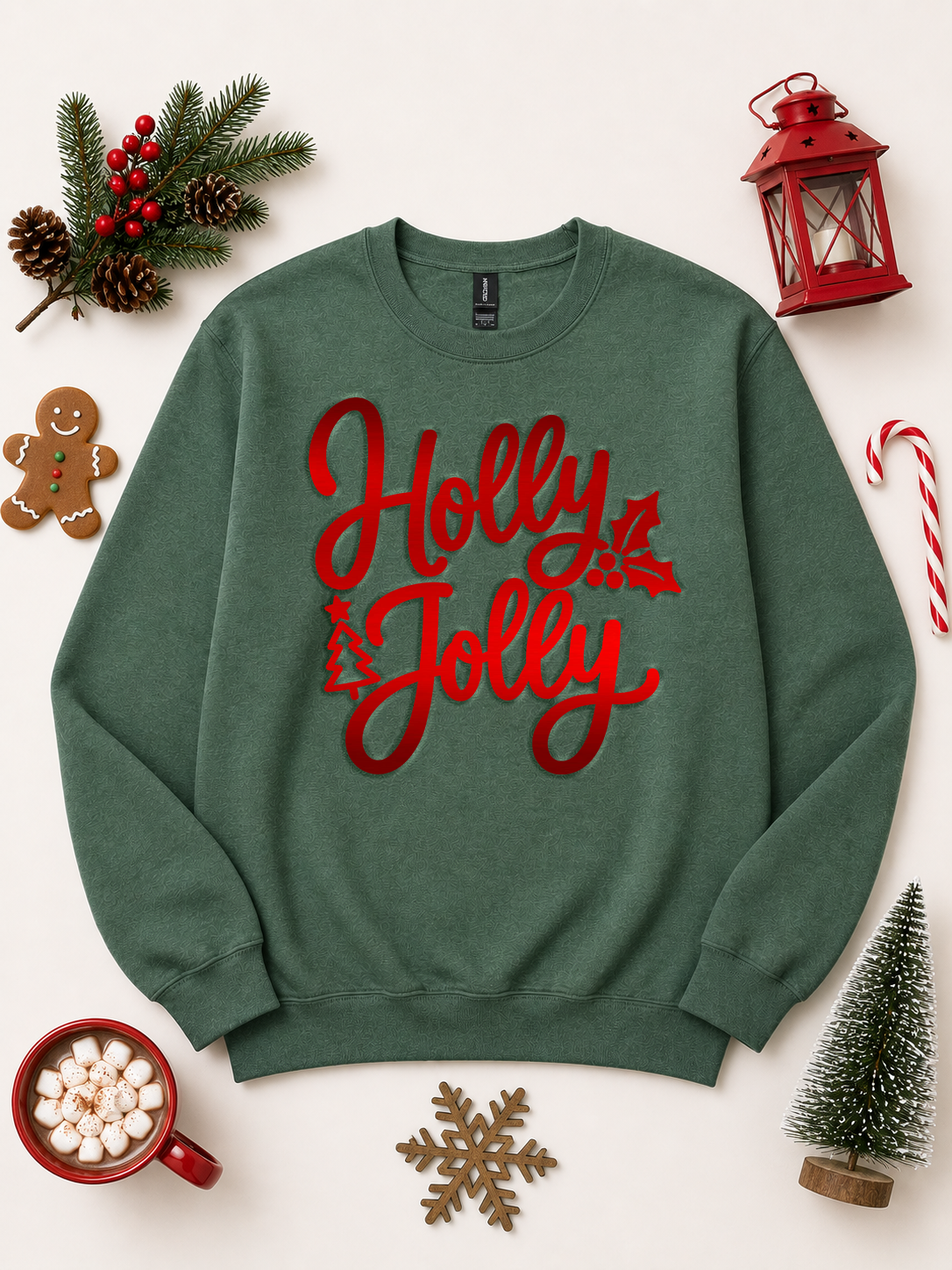 Holly Jolly Christmas Puff Graphic Sweatshirt