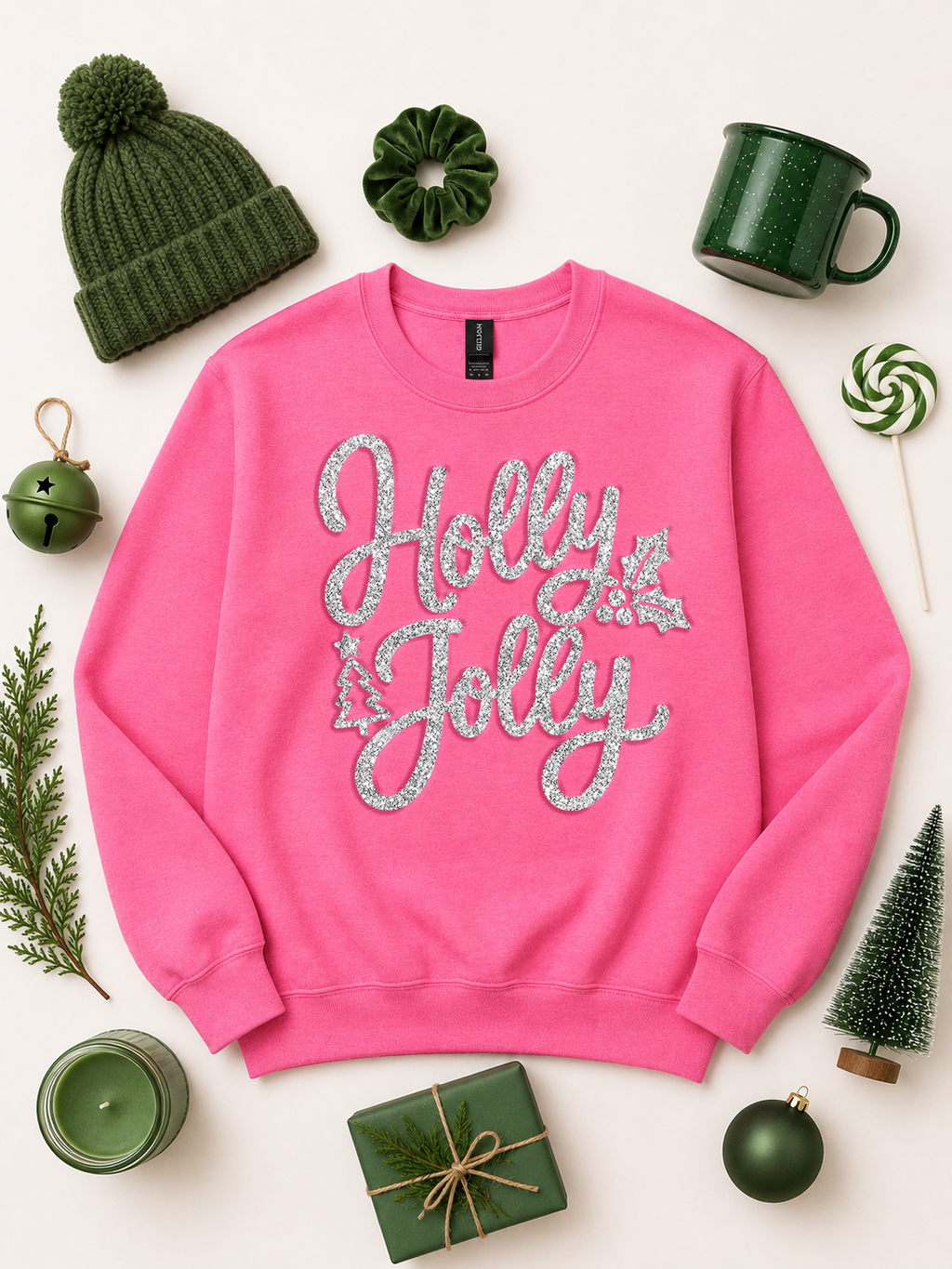 Holly Jolly Christmas Puff Graphic Sweatshirt