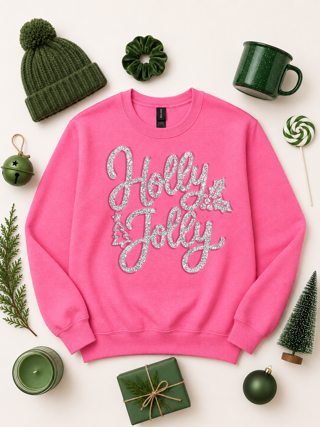 Holly Jolly Christmas Puff Graphic Sweatshirt