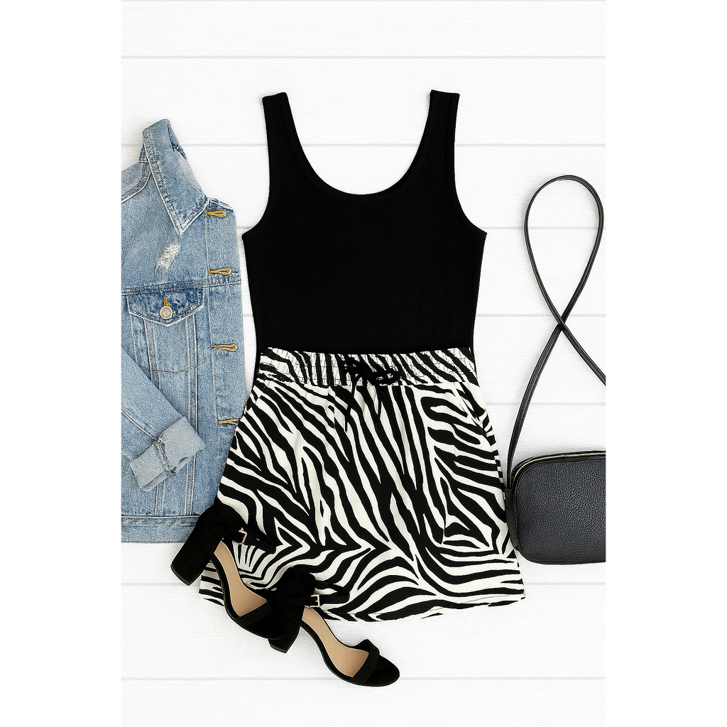 Zoe - Zebra Print Jogger Skirt