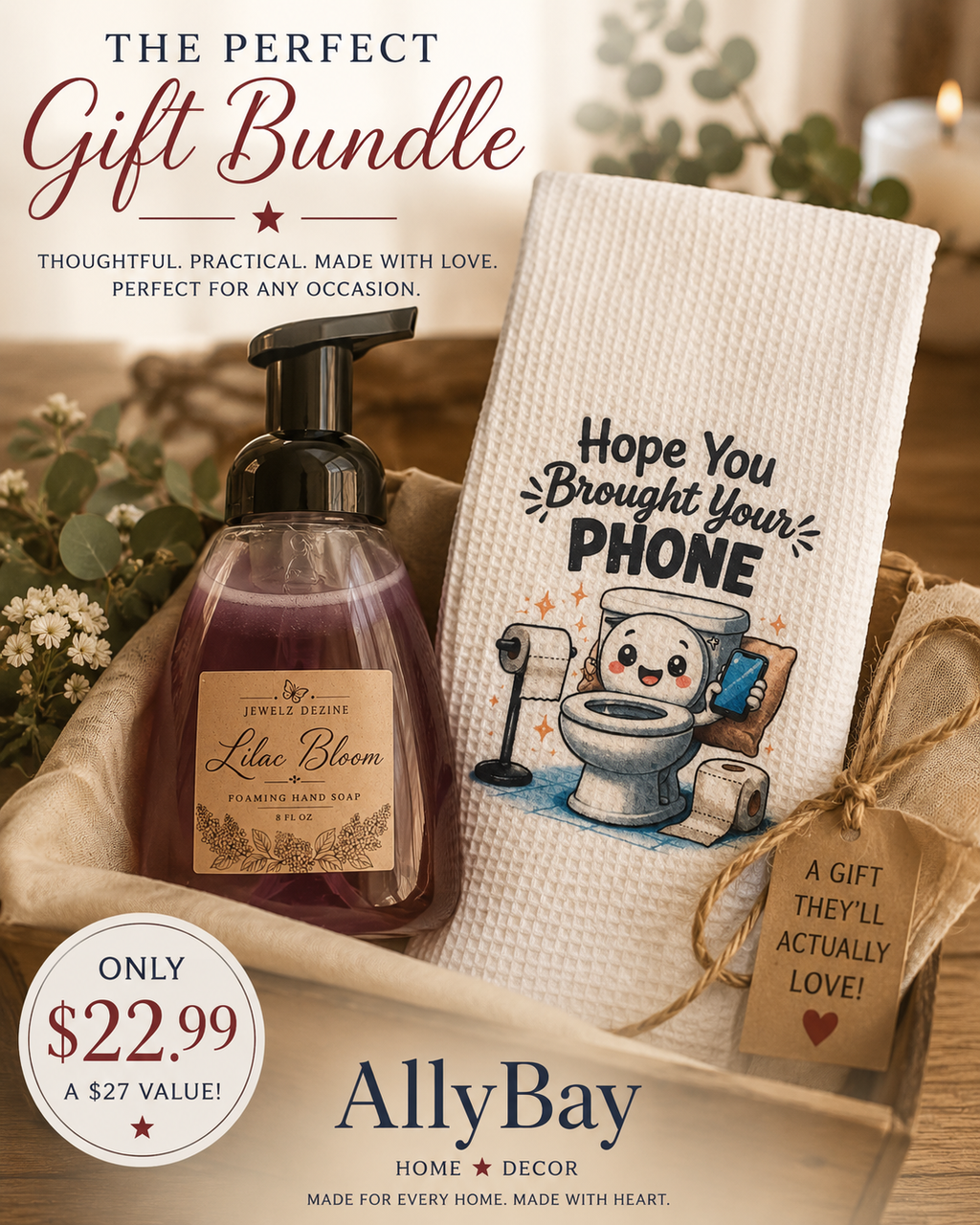 Foaming Soap & Decorative Towel Bundle + FREE Wax Melt