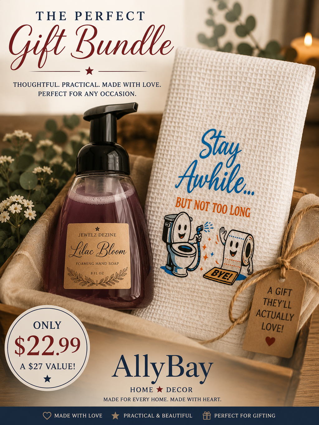 Foaming Soap & Decorative Towel Bundle + FREE Wax Melt