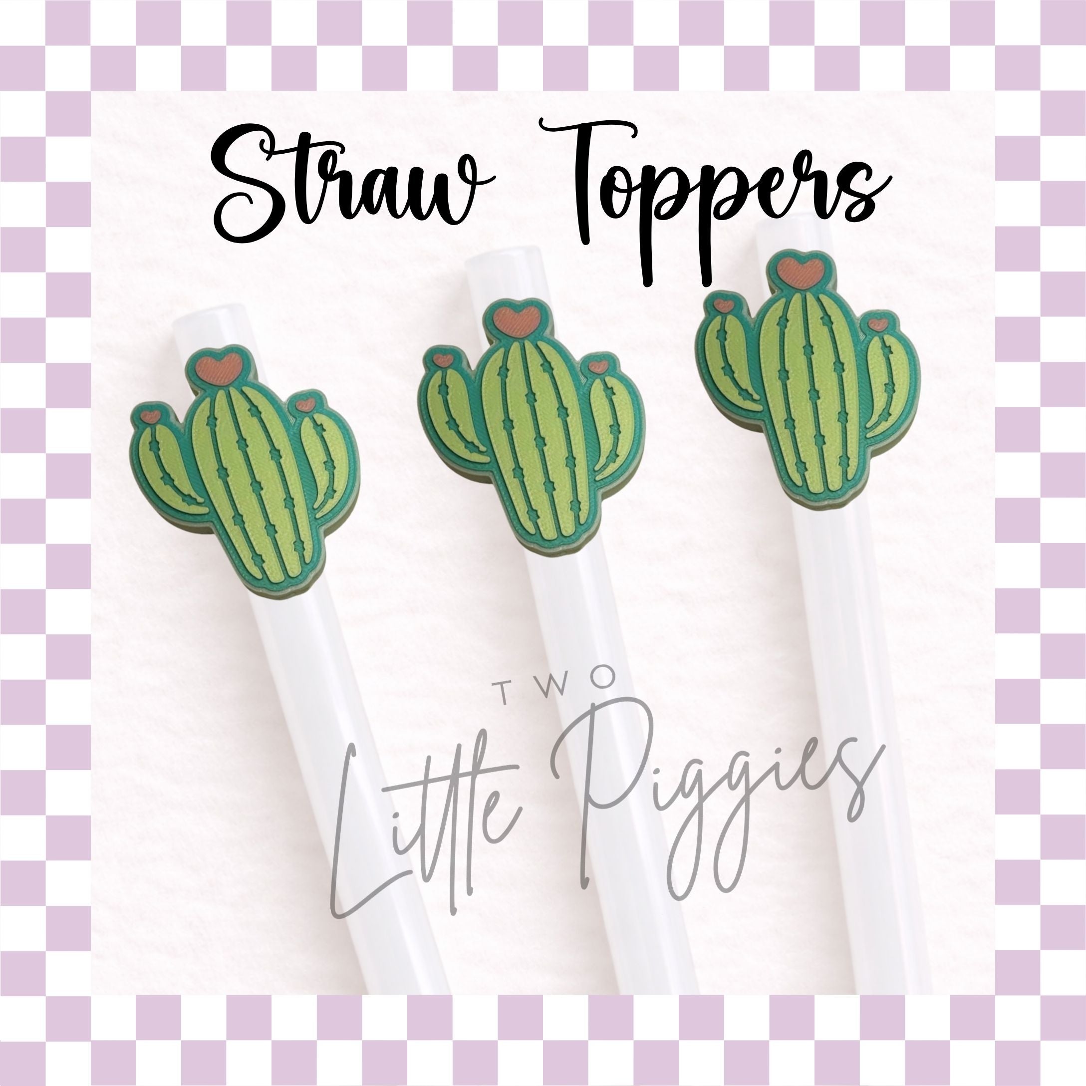 3D Printed - Straw Topper - Cactus