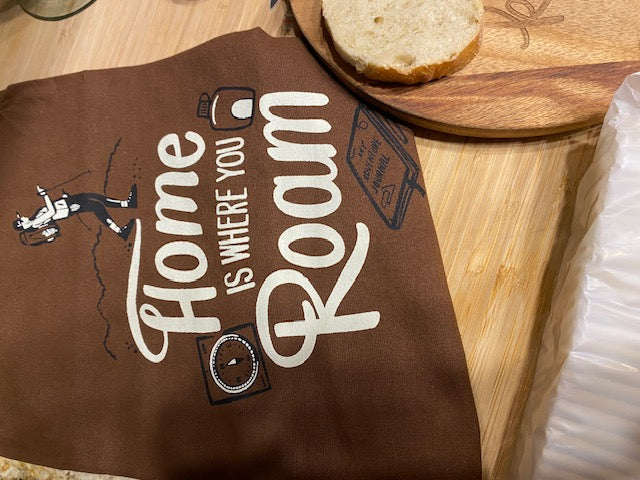 Home Is Where You Roam Vintage Tea Towel - Rustic Adventure Flour Sack Towel