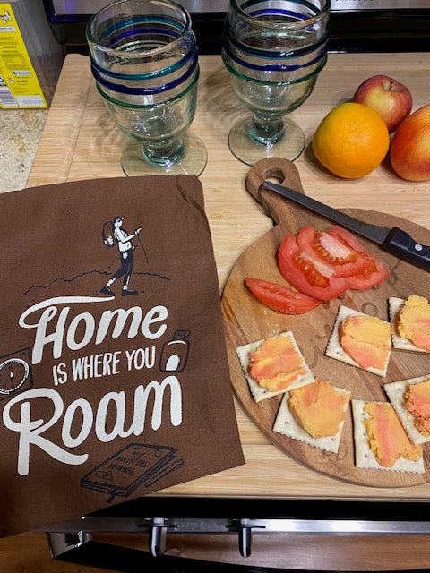 Home Is Where You Roam Vintage Tea Towel - Rustic Adventure Flour Sack Towel
