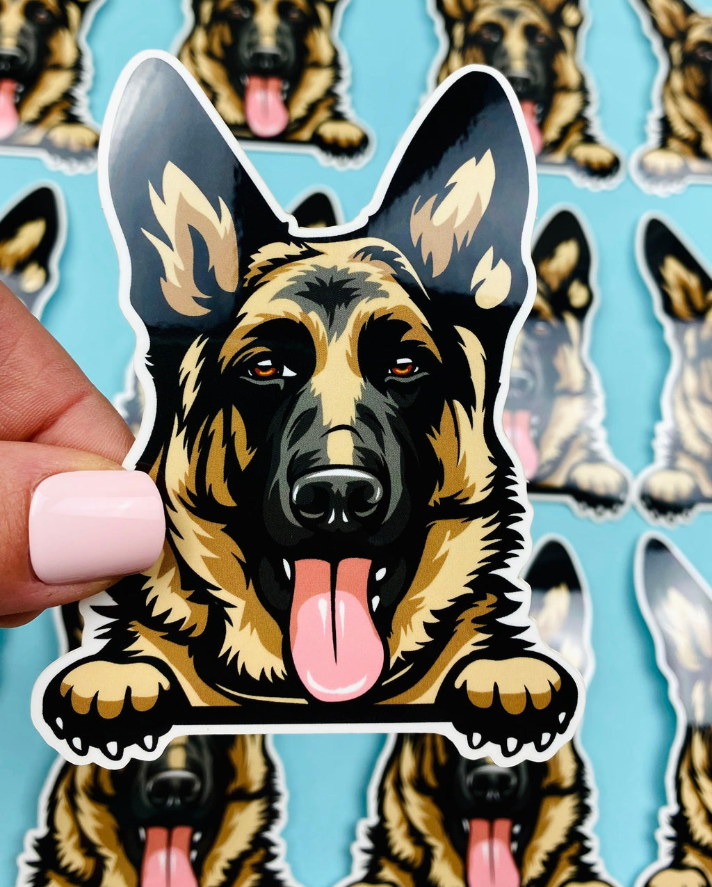 German Shepherd Peeking Paws Sticker
