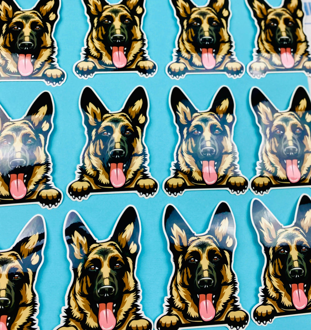 German Shepherd Peeking Paws Sticker