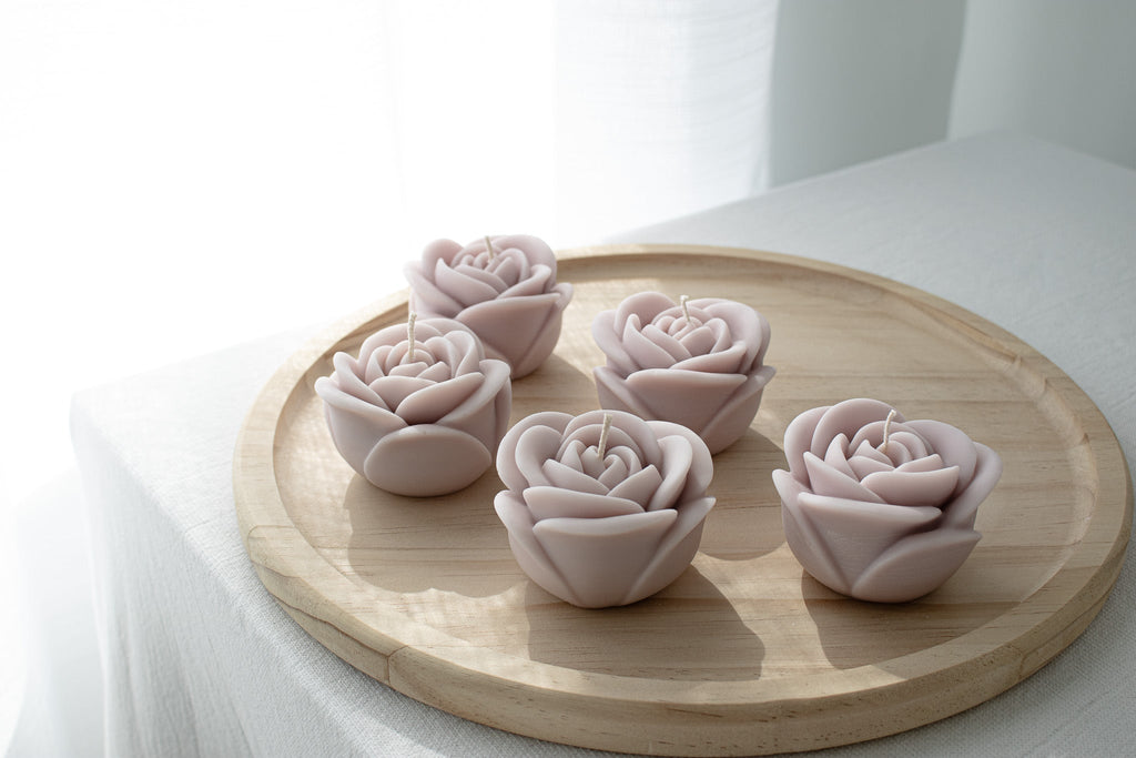 Rose Candle Gift Box, Set of 6 Blooming Flower Candle