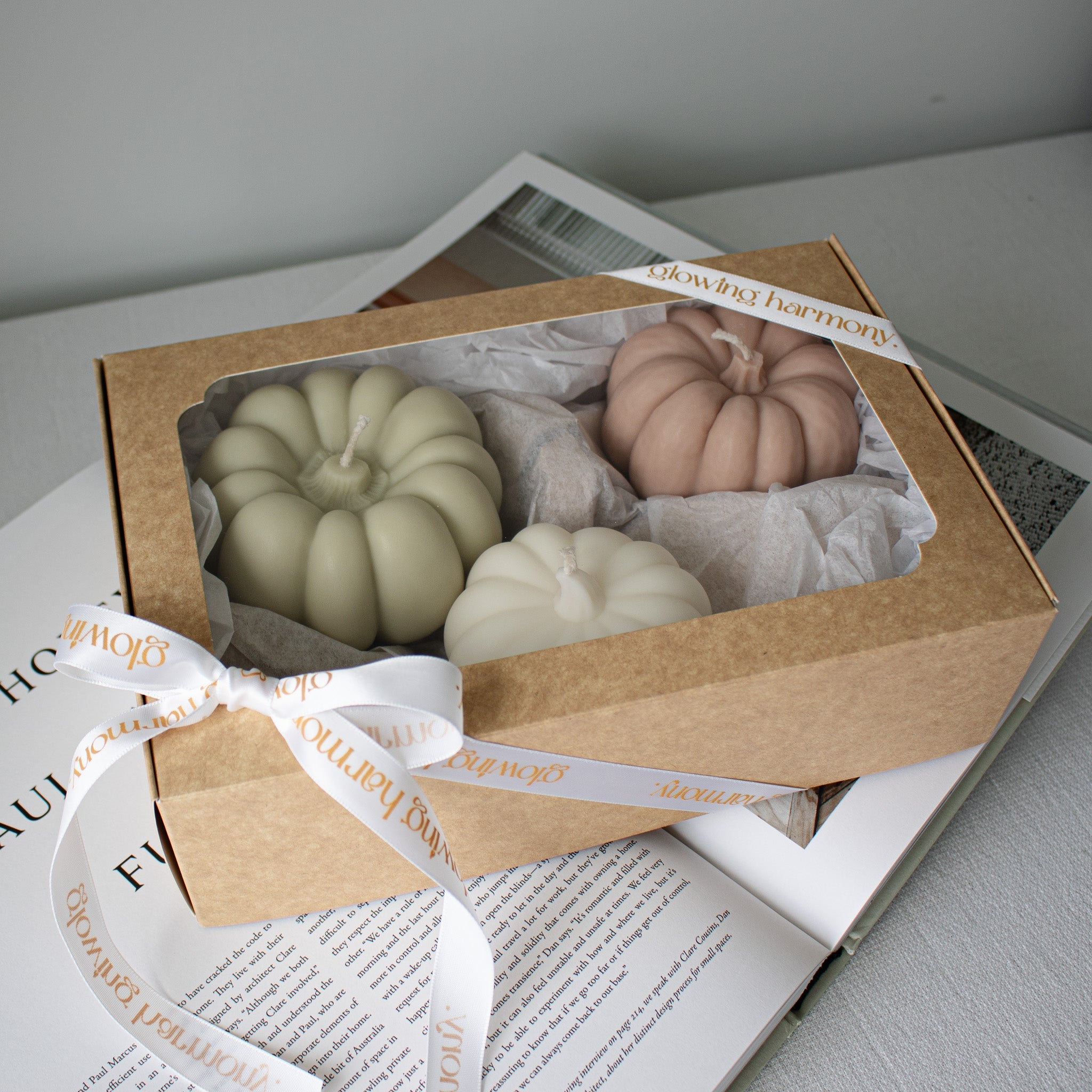 Pumpkin Candle Set in Gift Box, Autumn Pumpkin Candles