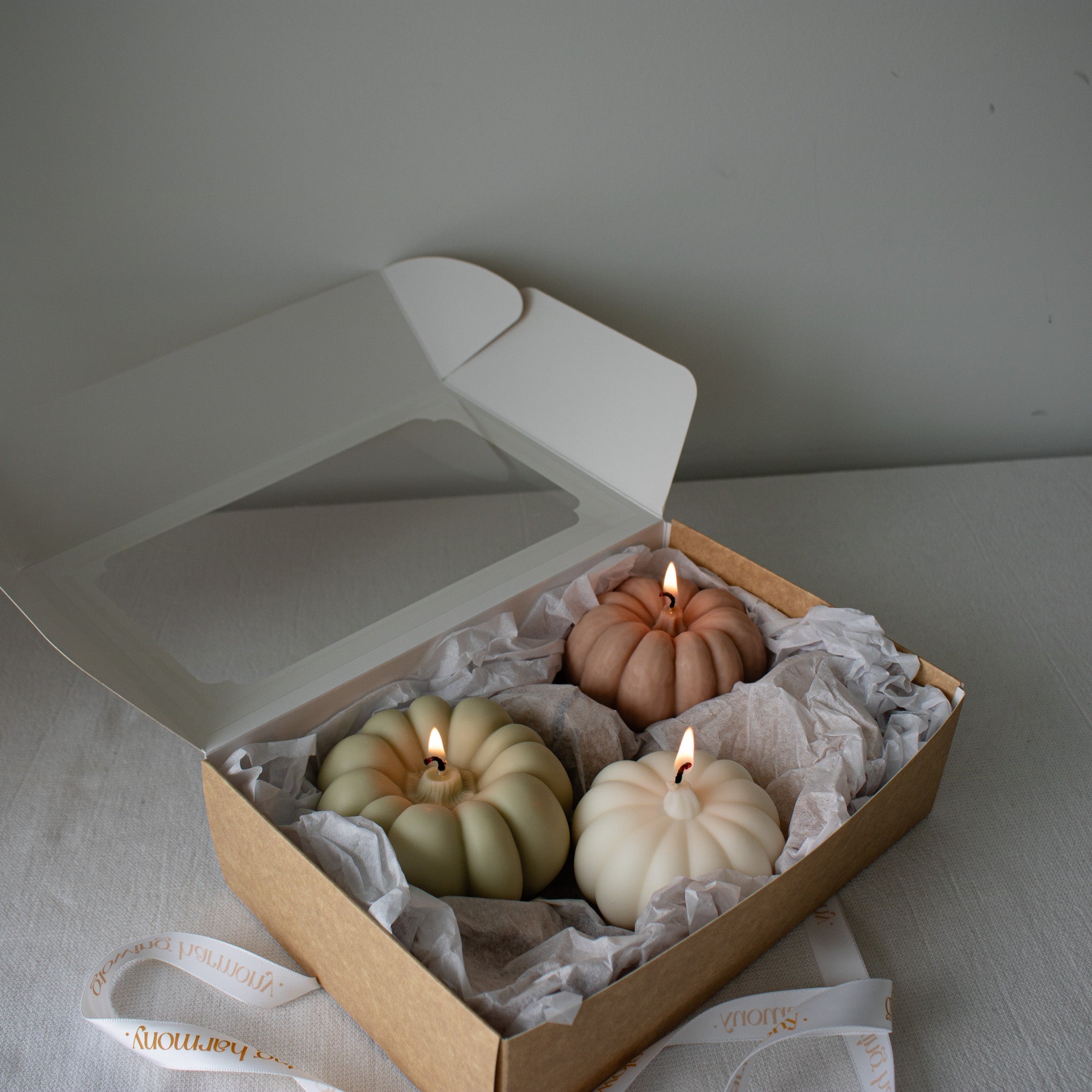 Pumpkin Candle Set in Gift Box, Autumn Pumpkin Candles