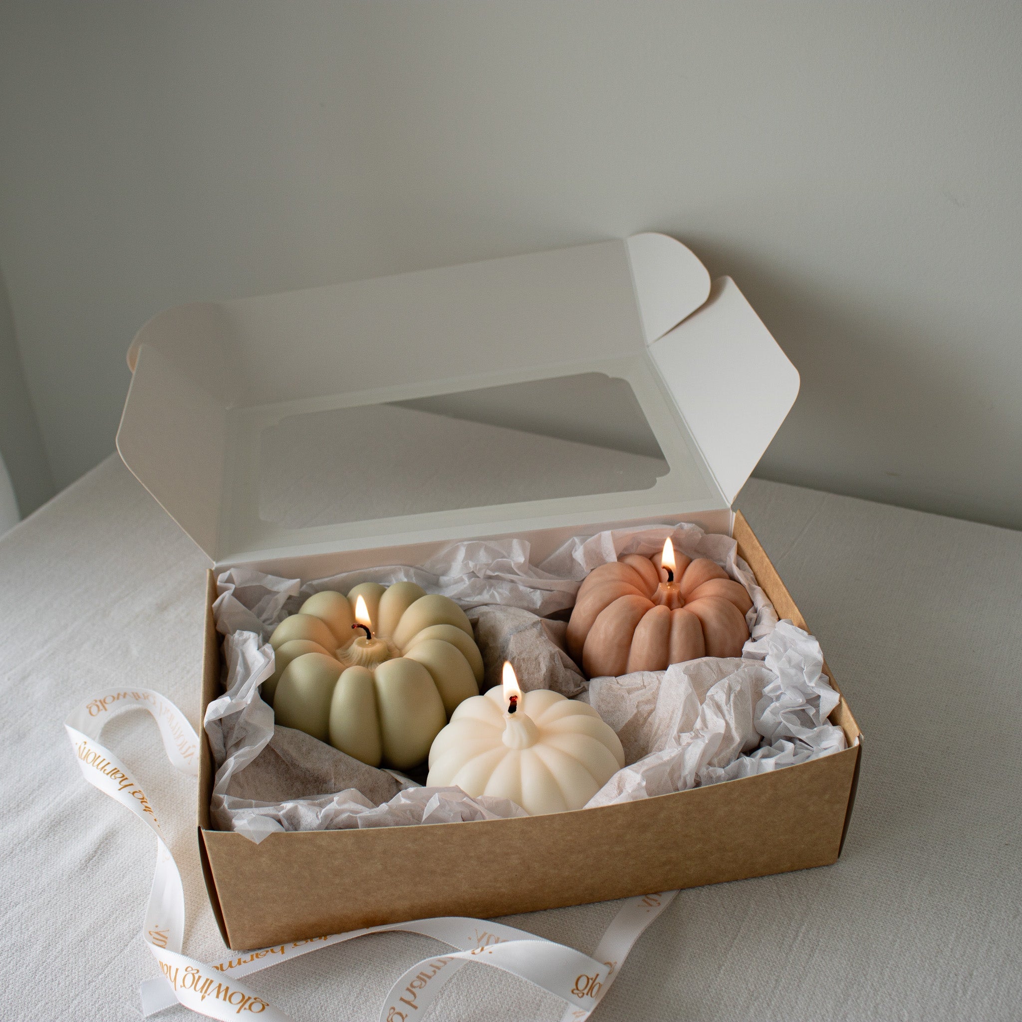 Pumpkin Candle Set in Gift Box, Autumn Pumpkin Candles