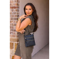 Skylar - Black Multi Zipper Envelope Crossbody Handbag